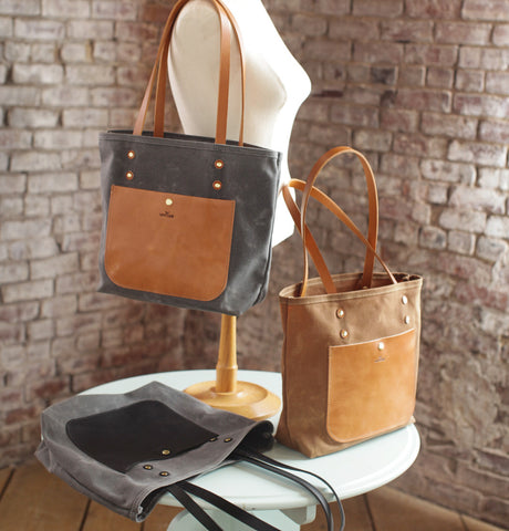 The Jayne Waxed Canvas and Leather Tote - Bag - Maycomb Mercantile - 1