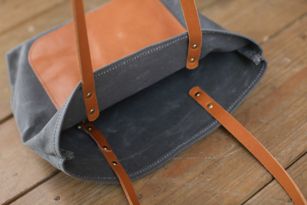 The Jayne Waxed Canvas and Leather Tote - Bag - Maycomb Mercantile - 6