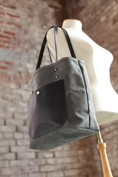 The Jayne Waxed Canvas and Leather Tote - Bag - Maycomb Mercantile - 8