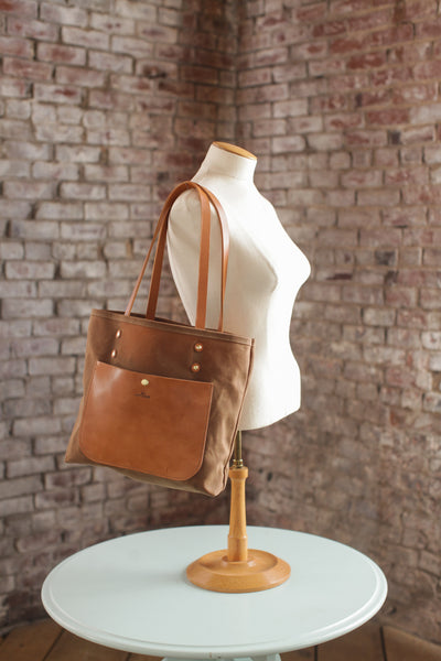 The Jayne Waxed Canvas and Leather Tote - Bag - Maycomb Mercantile - 9