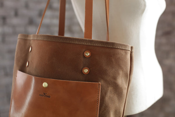The Jayne Waxed Canvas and Leather Tote - Bag - Maycomb Mercantile - 10