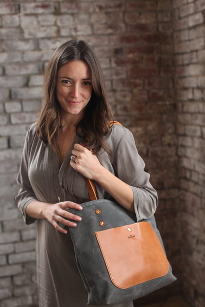 The Jayne Waxed Canvas and Leather Tote - Bag - Maycomb Mercantile - 17