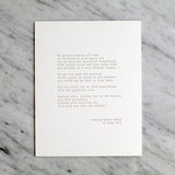8x10" Letterpress Art Print - Poem by Rilke